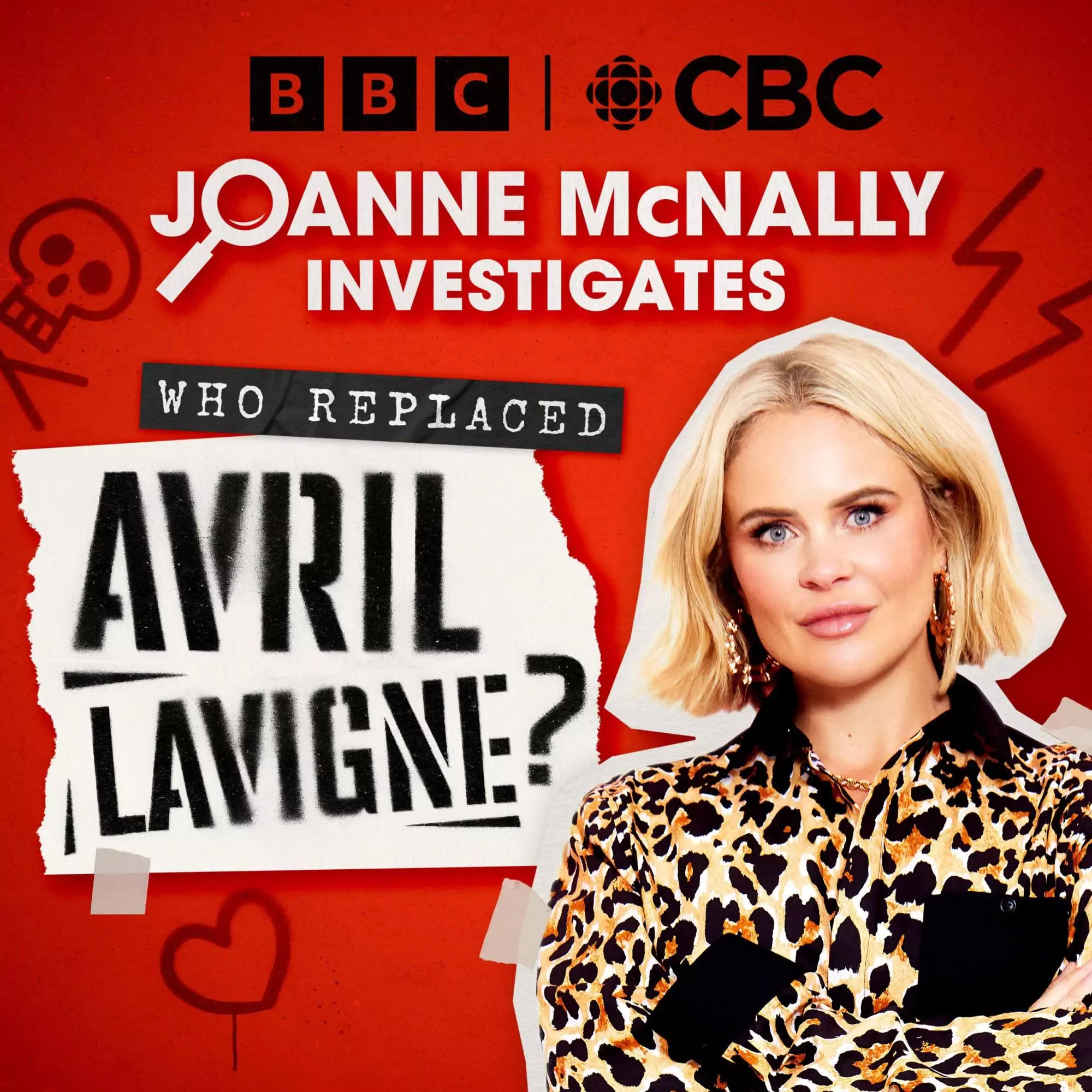 Joanne McNally on red background with 'Joanne McNally Investigates' graphic and BBC and CBC logo